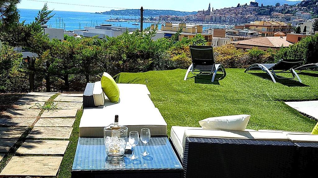 Cap Au Sud,Vue Panoramique Mer,Piscine Menton Exterior foto